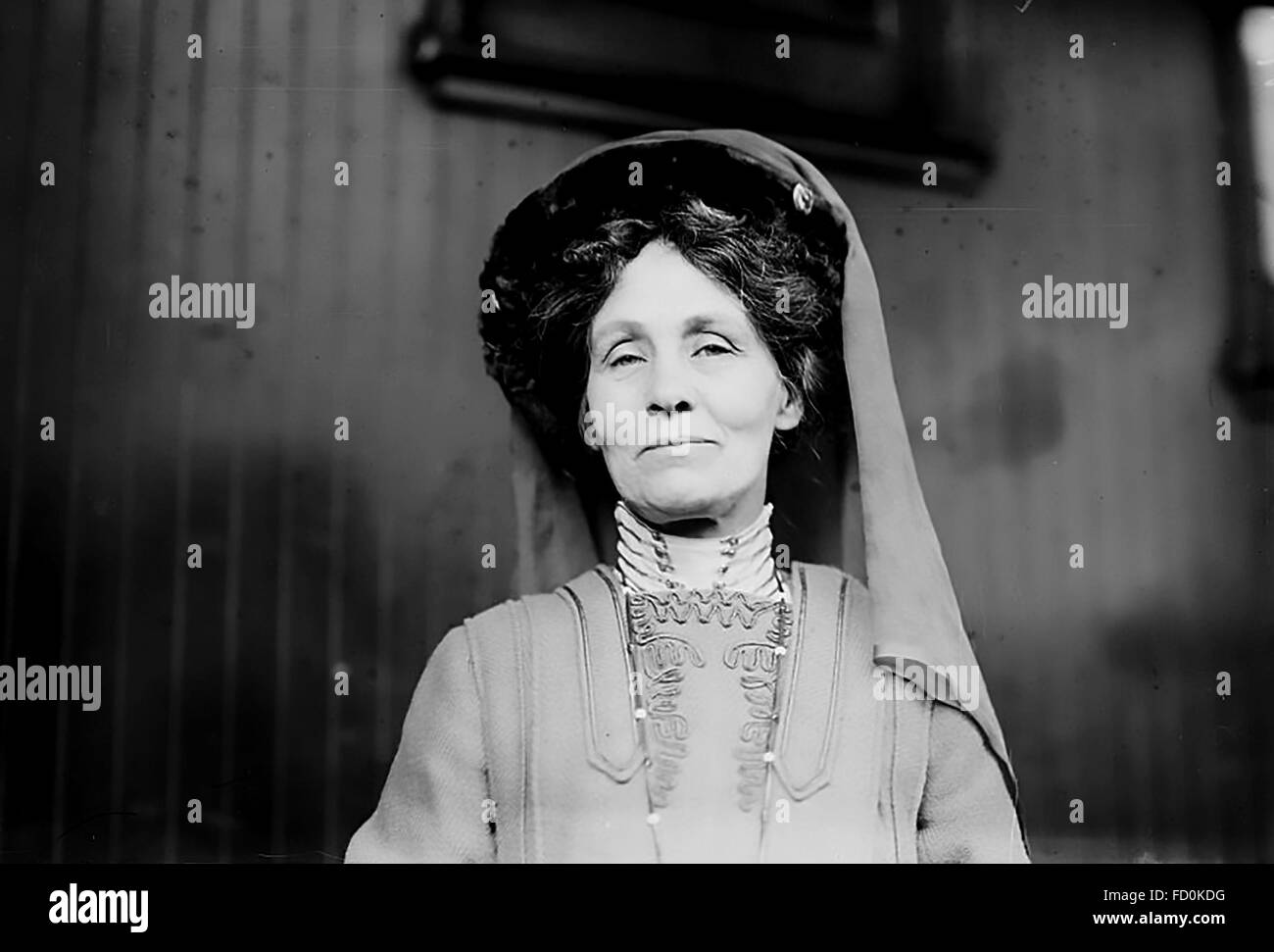 EMMELINE PANKHURST (1858-1928) Suffragette leader in America about 1913. Photo: Bain News Service Stock Photo