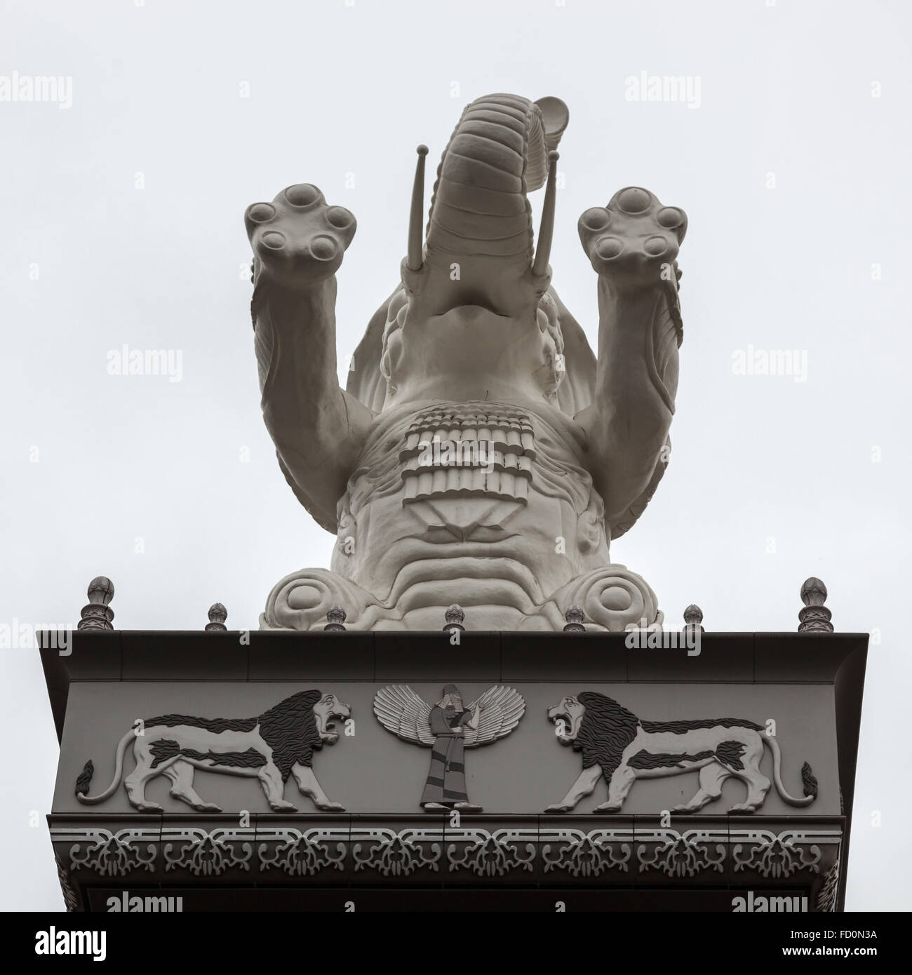 Elephant Statue Hollywood and Highland Center Shopping Mall in Hollywood on July 29, 2011 Stock Photo