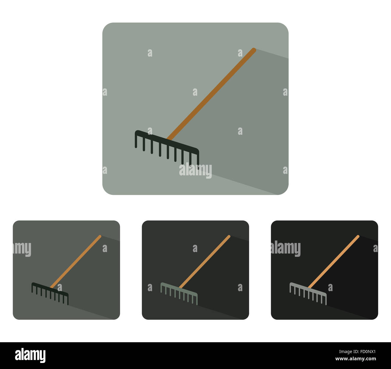 icon rake in flat design Stock Photo Alamy