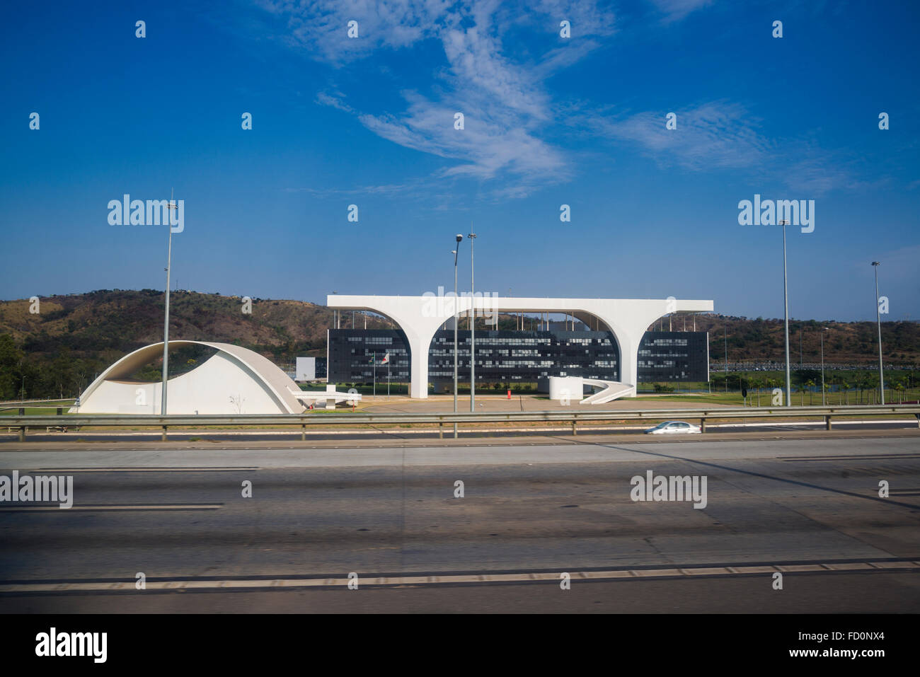 Cidade Administrativa, Administrative Centre, designed by Oscar Niemeyer, Belo Horizonte, Minas Gerais, Brazil Stock Photo