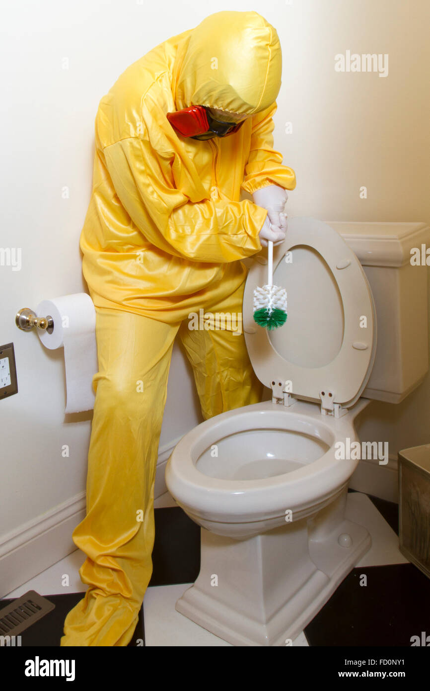 Woman cleaning bathroom toilet hires stock photography and images Alamy