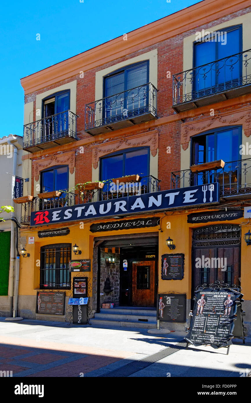 Restaurant Avila Spain CastileLéon Medieval Stock Photo Alamy