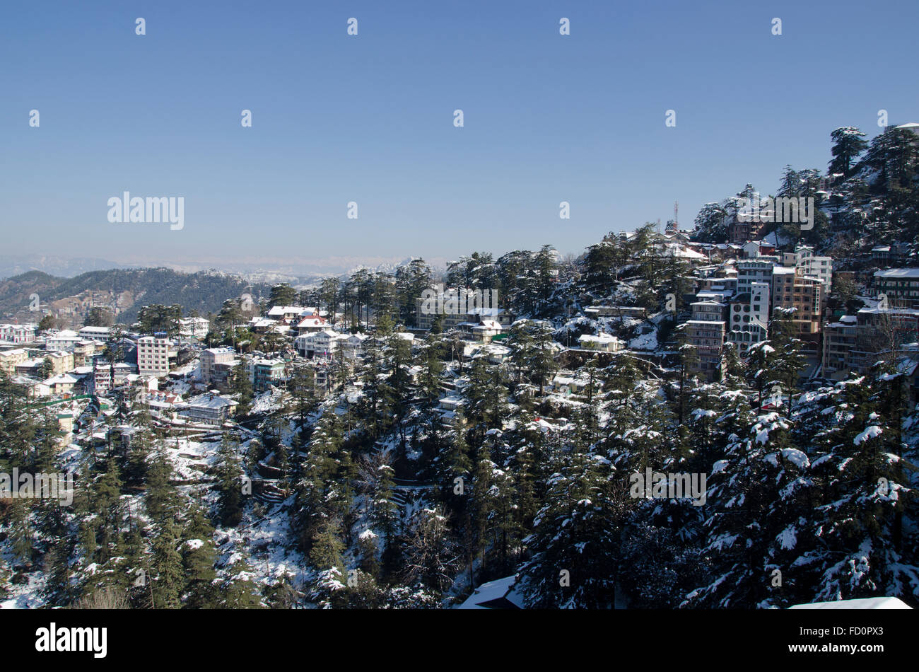 Shimla in winter, Himachal Pradesh, India Stock Photo