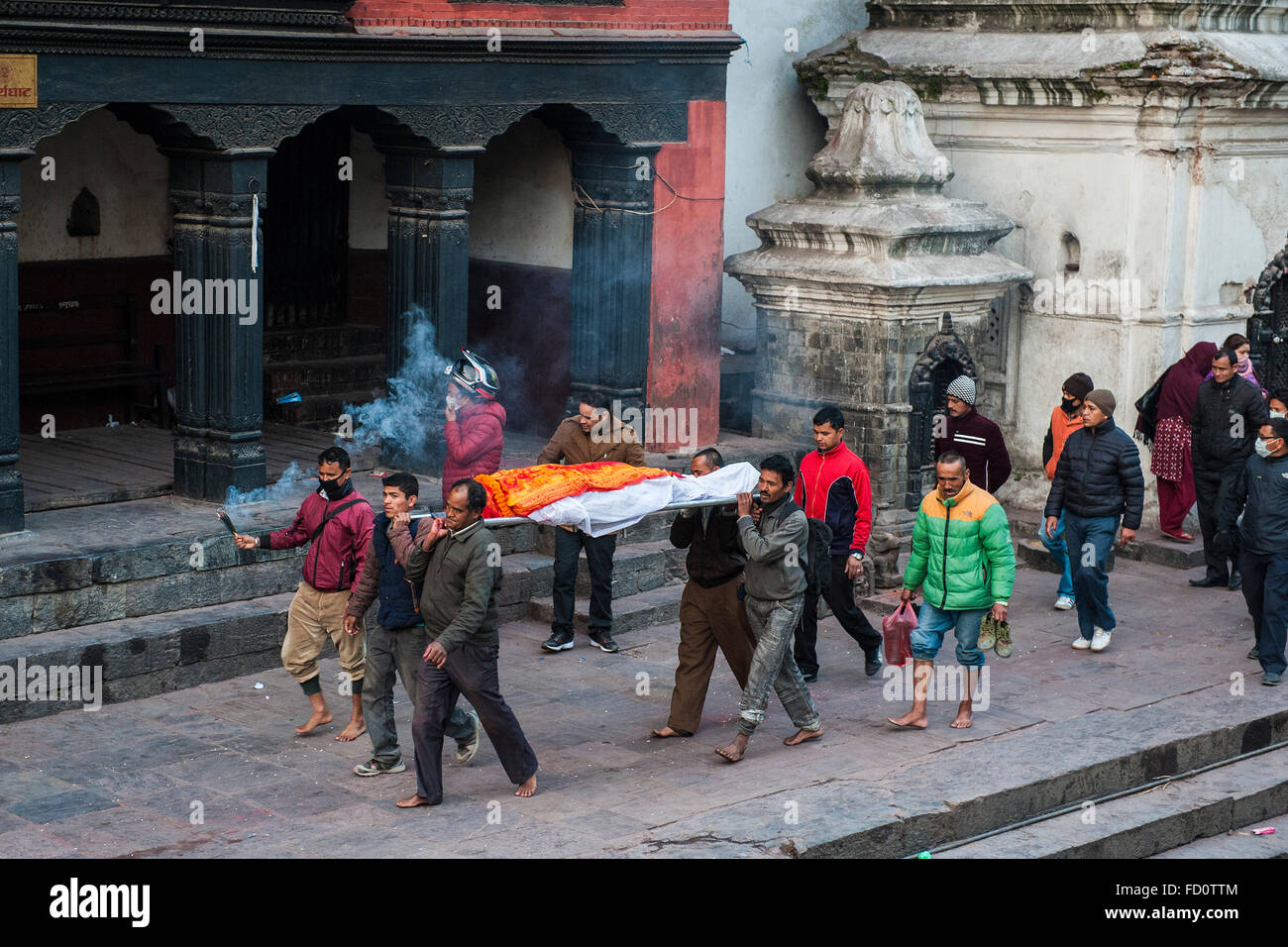 Nepal, Kathmandu, Pashupatinath, cremation funeral Stock Photo
