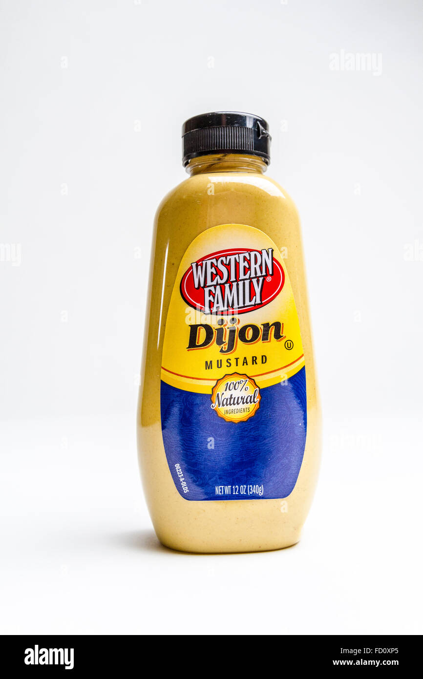 A Western Family brand of Dijon Mustard in a squeeze bottle Stock