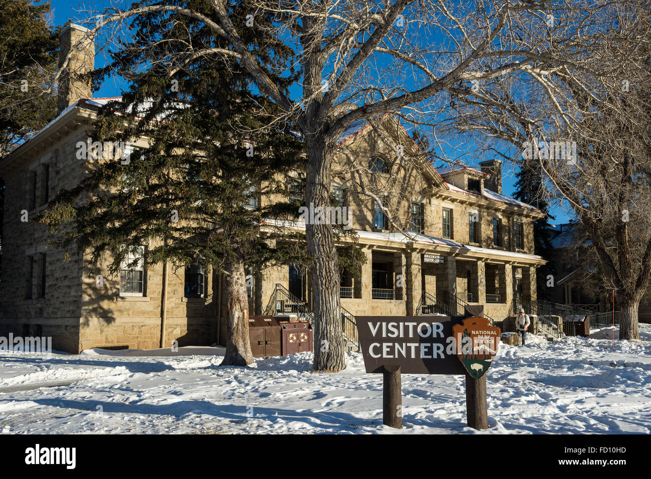 Yellowstone National Park Headquarter at Mammoth Hot Springs. Wyoming, USA. Stock Photo