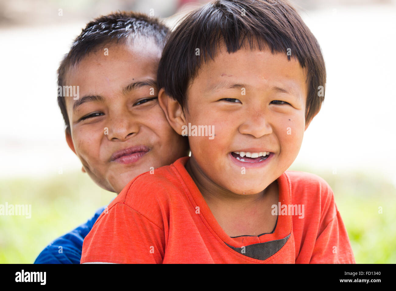 Local children in Kathmandu, Nepal Stock Photo