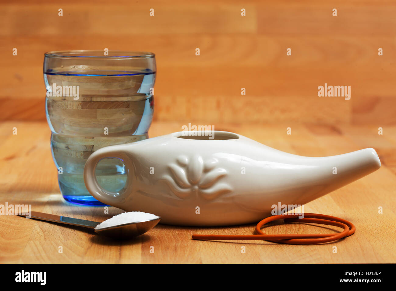 nasal irrigation with salty water and rubber catheter Stock Photo Alamy