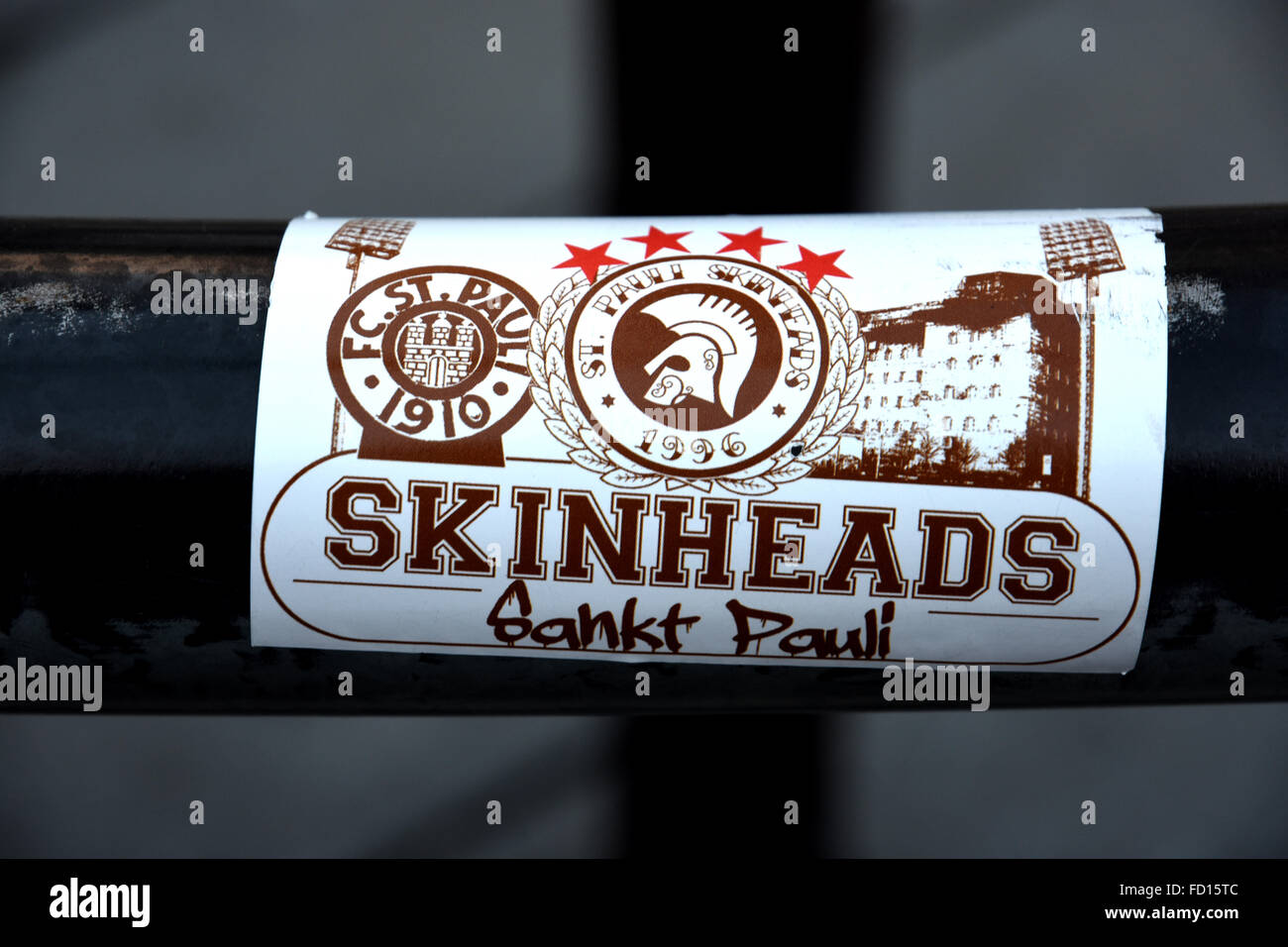 Skinheads sticker, America Mura, Osaka, Japan. Stock Photo