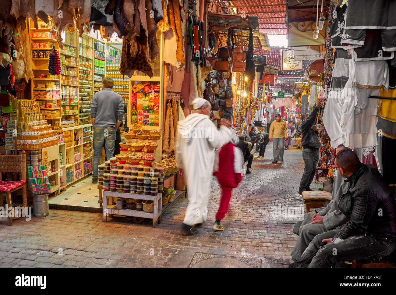 Marrakech Medina, local souk, Morocco, Africa Stock Photo