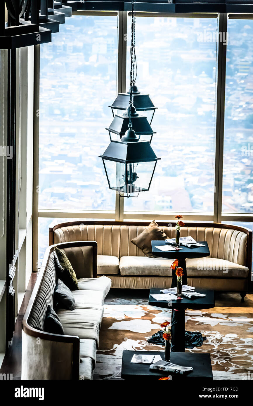 Beautiful fine-dining restaurant on top of Jakarta city Stock Photo - Alamy