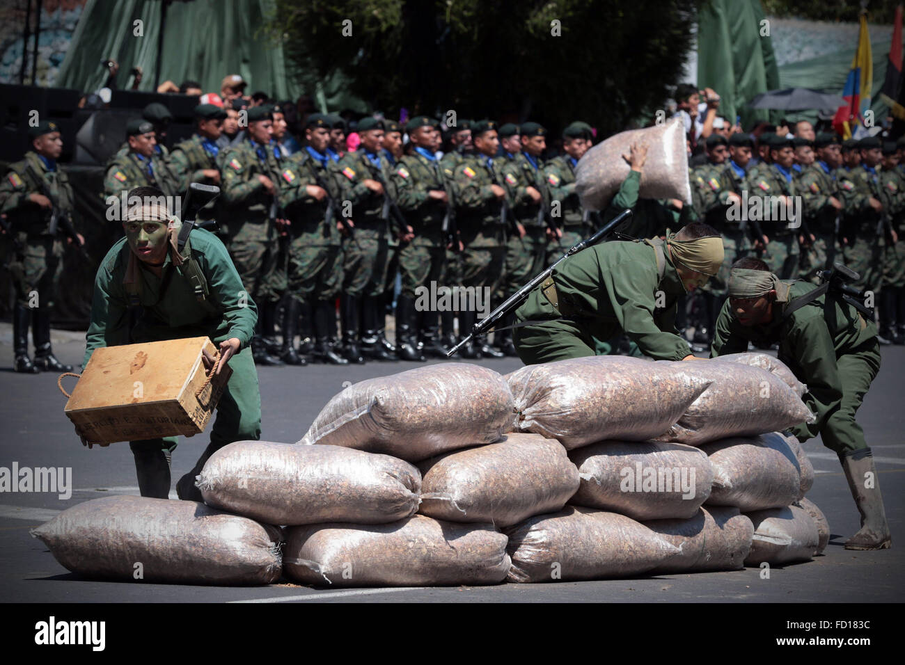 Quito Ecuador 26th Jan 2016 Soldiers Take Part In A Parade To Mark The Commemoration Of 21st Anniversary Of Cenepa War Against Peru In 1995 In Quito Ecuador Jan 26 2016 C