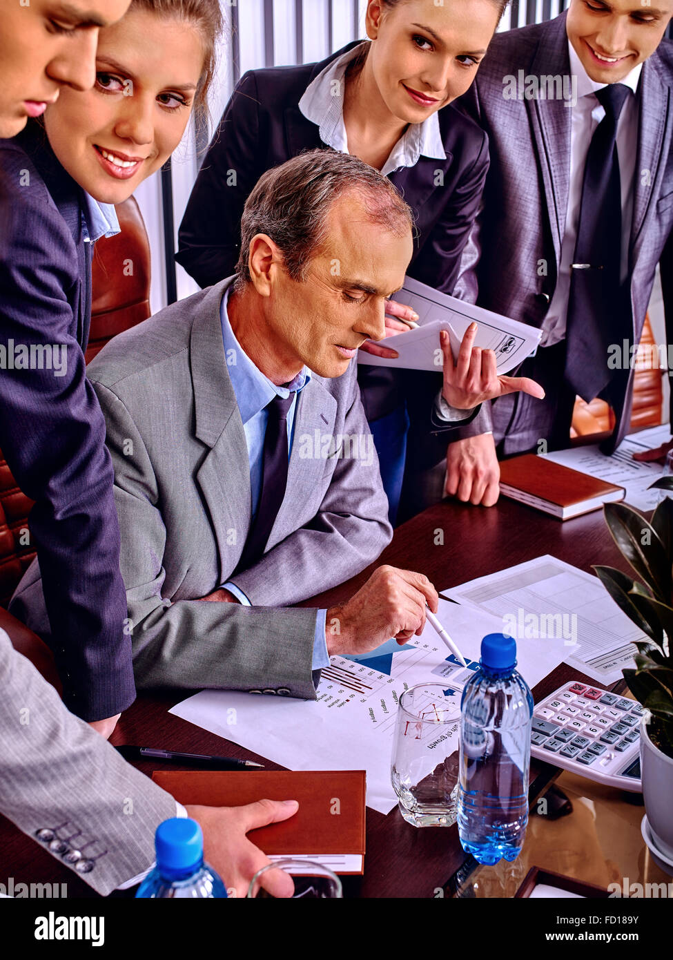 Group business people in office Stock Photo - Alamy