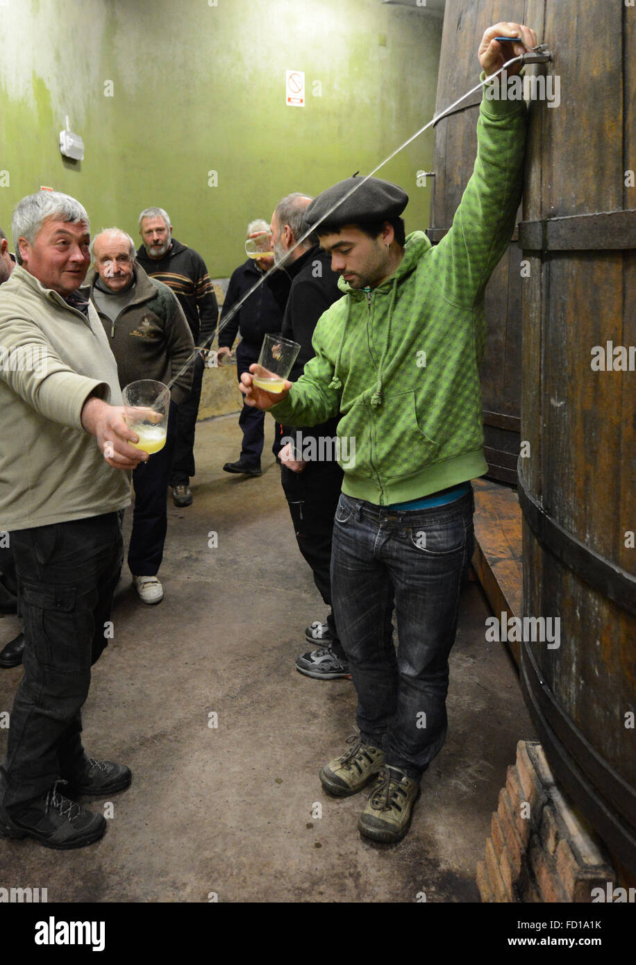 Sagardotegia a traditional cider house in the Basque country in Spain