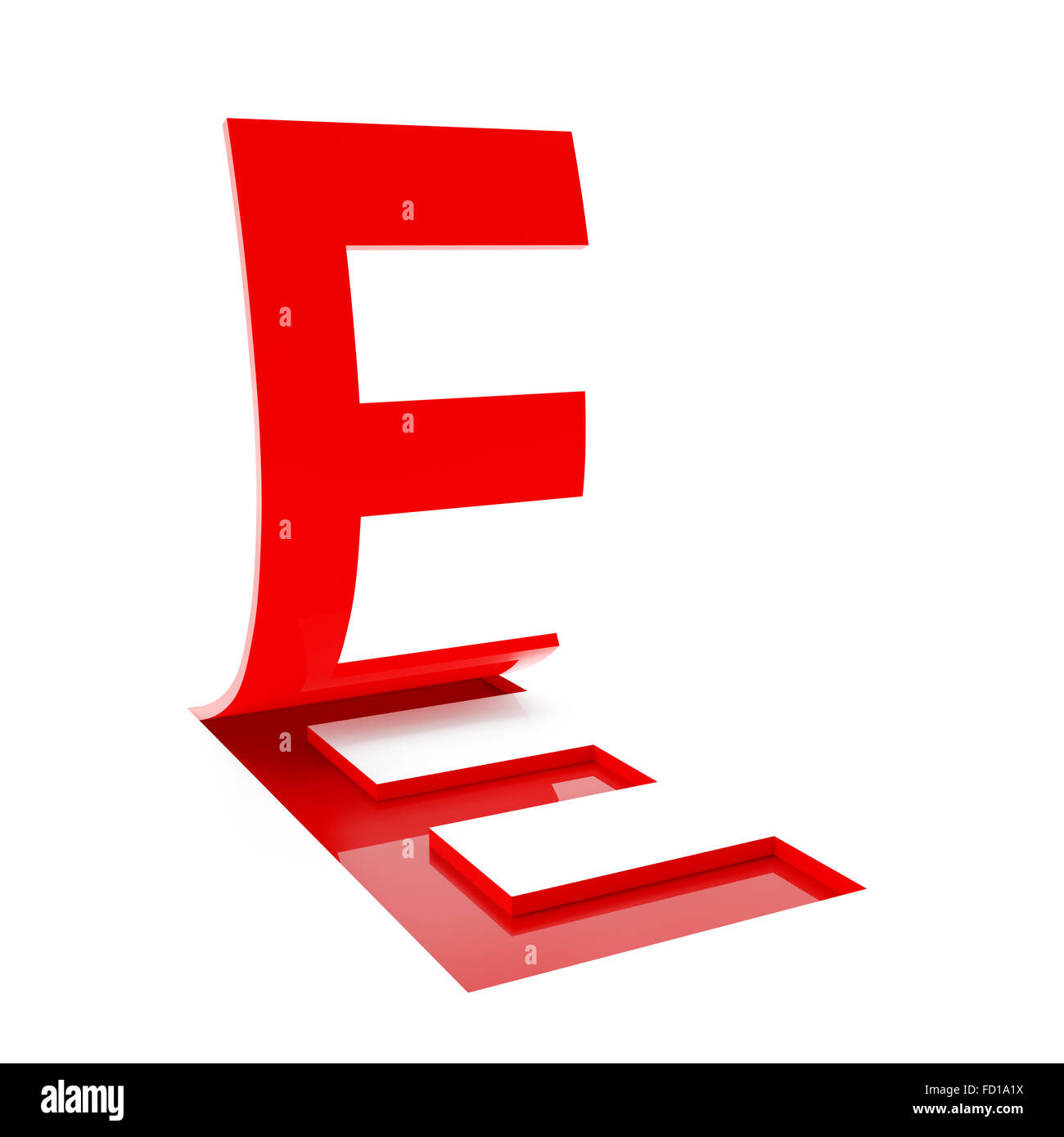 Letter E, 3d render Stock Photo