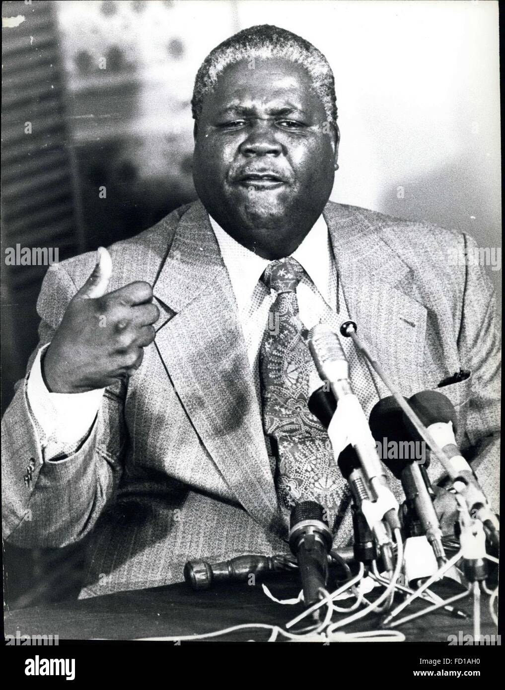 1976 - Credit: Camerapix Nkomo Rhodesia: Joshua Nkomo, one of the top Rhodesian nationalist leaders. Also President of Zimbabwe African People's Union (ZAPU) © Keystone Pictures USA/ZUMAPRESS.com/Alamy Live News Stock Photo
