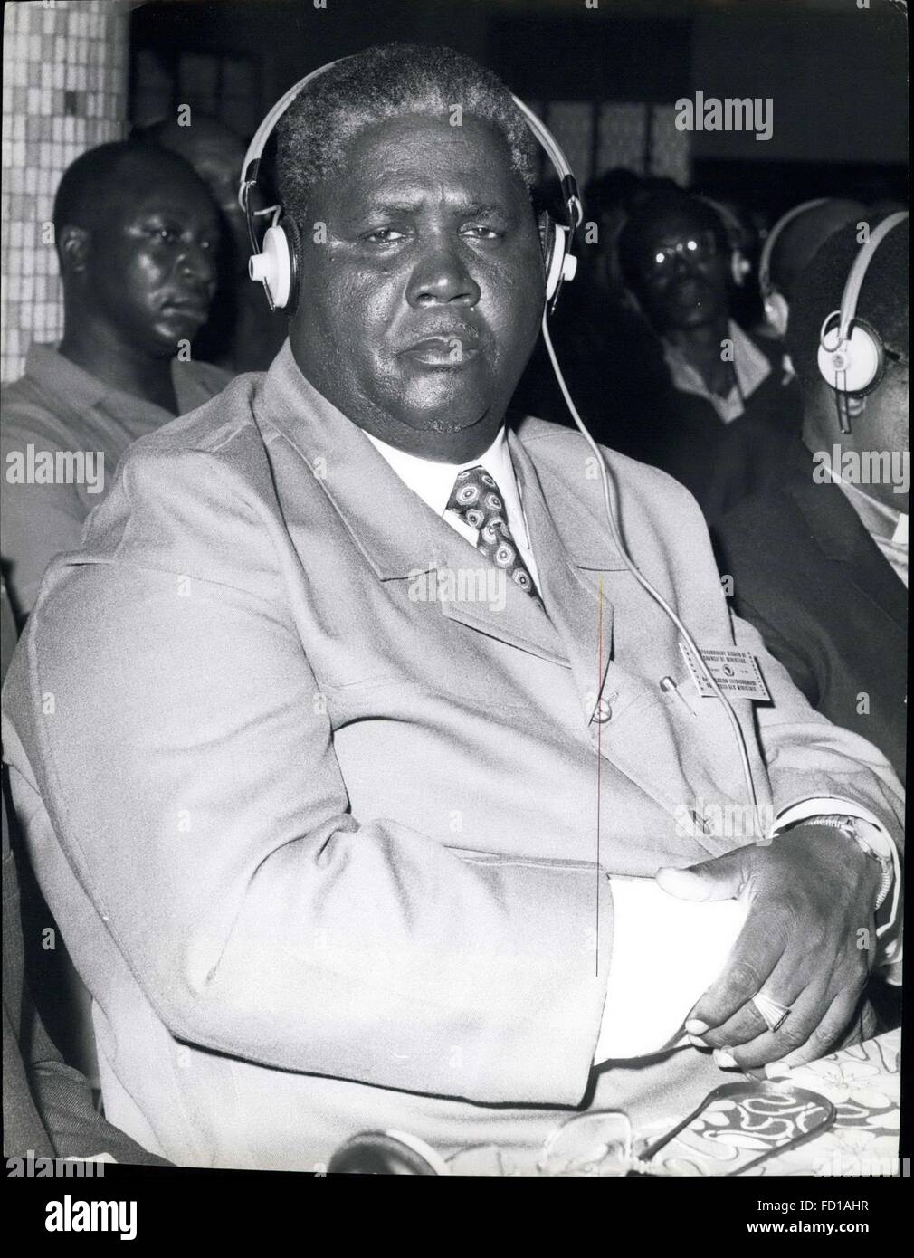 1976 - Attending the same conference on the future of Rhodesia at Dar es Salaam: Joshua Nkomo of ZAPU. © Keystone Pictures USA/ZUMAPRESS.com/Alamy Live News Stock Photo