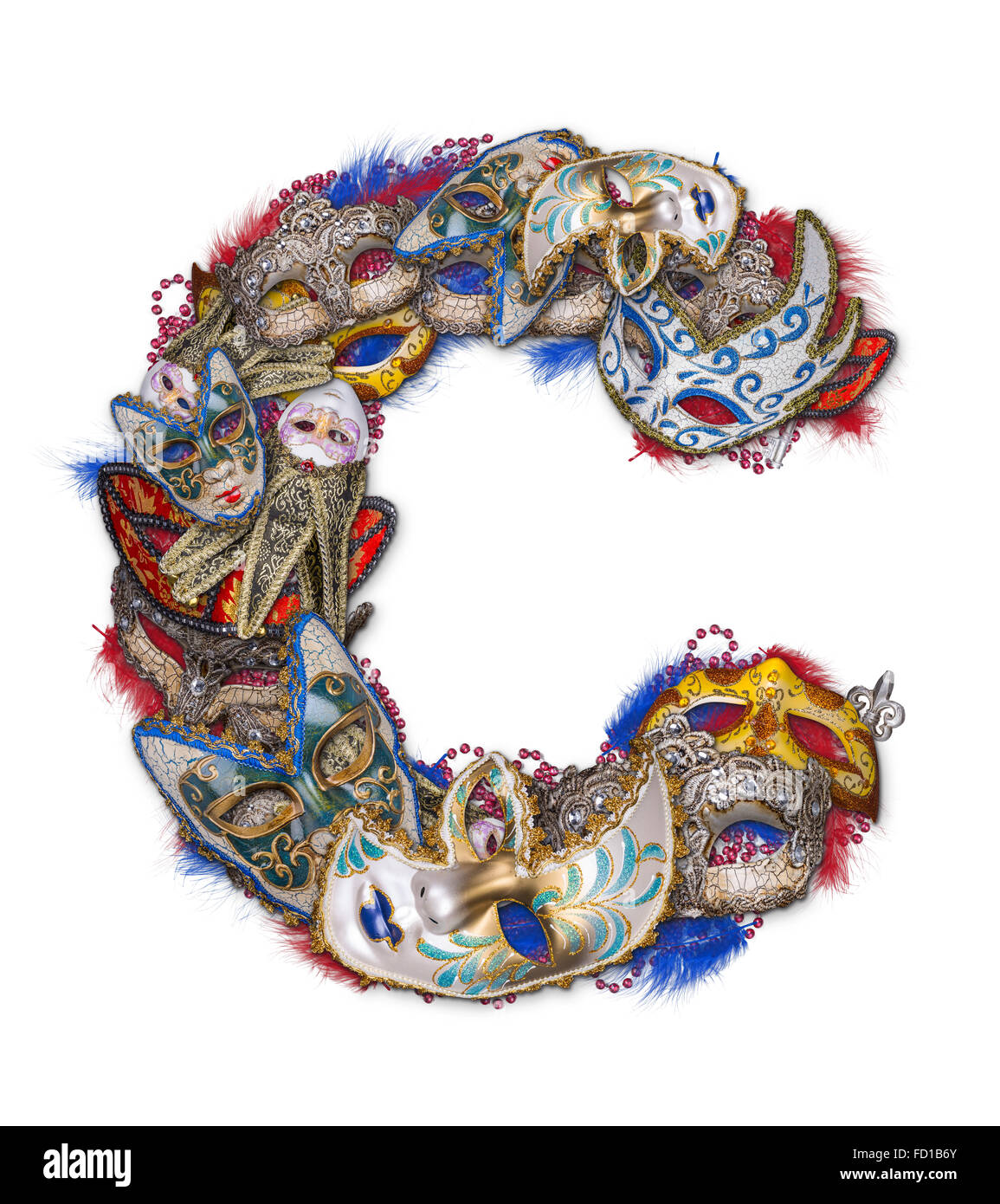 Letter made carnival mask feather hi-res stock photography and images ...
