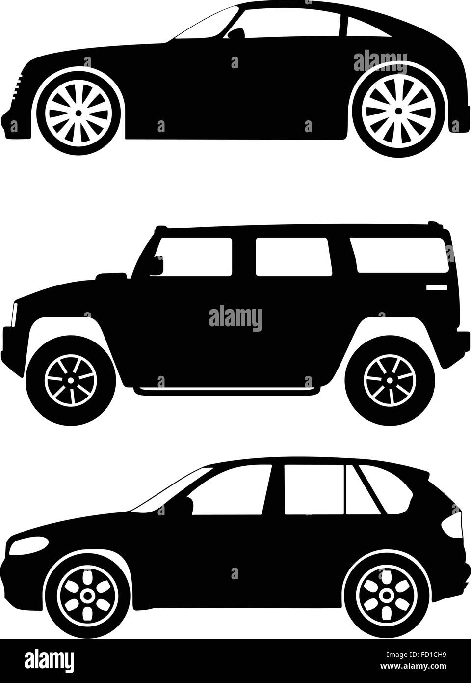 Silhouette cars on a white background. Vector illustration Stock Vector ...