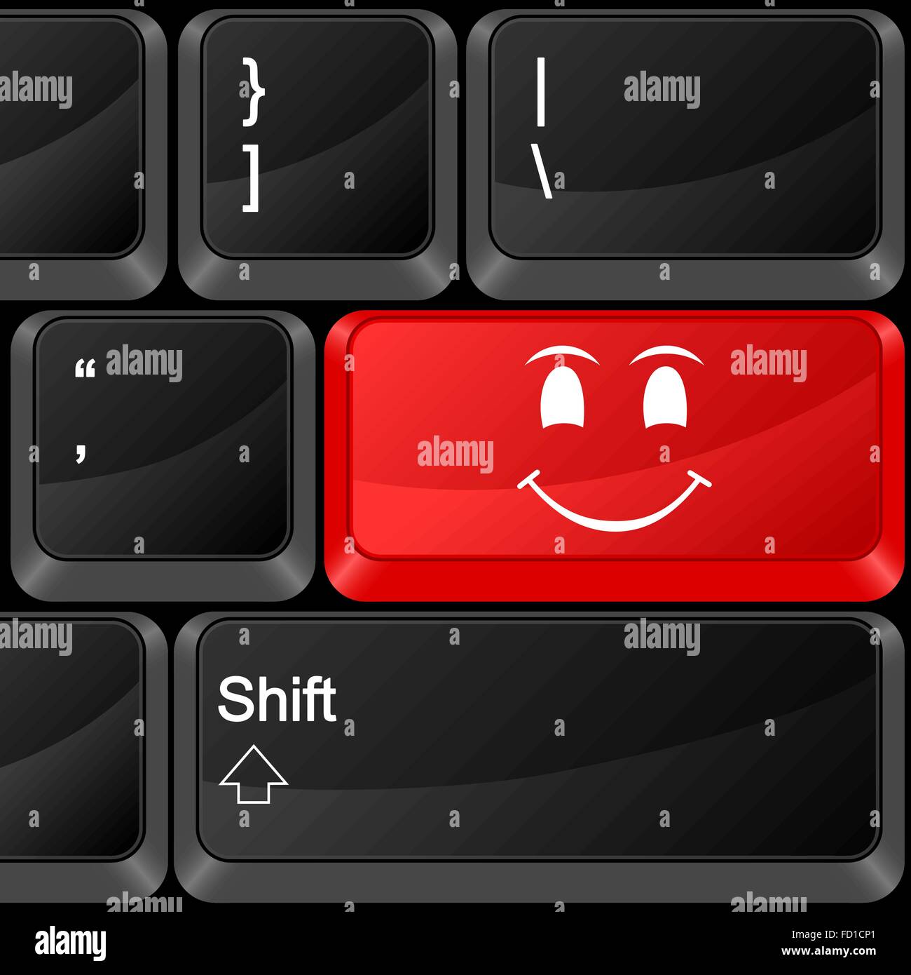 Keyboard computer button smile face. Vector illustration Stock Vector