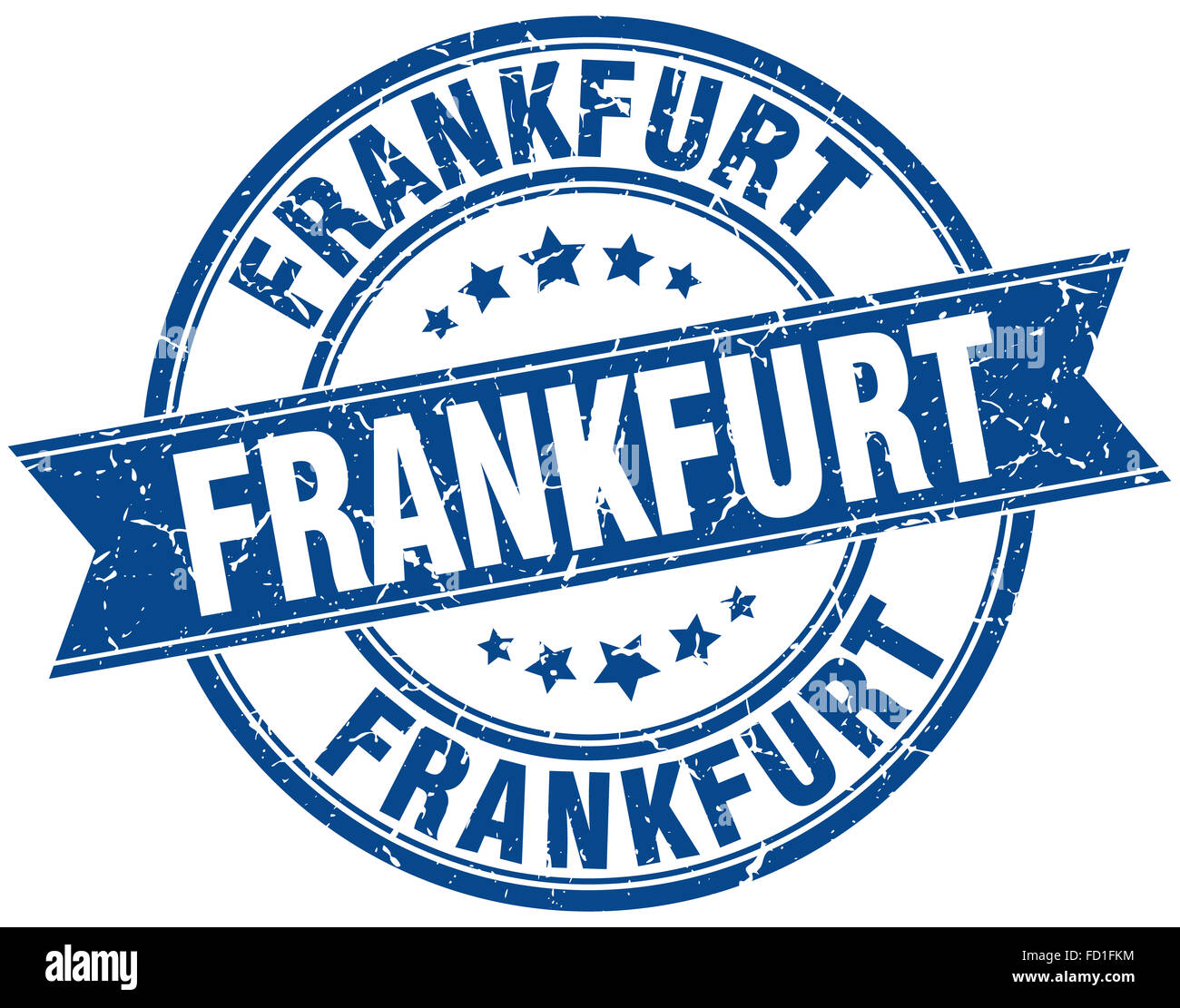 Frankfurt blue round grunge vintage ribbon stamp Stock Photo - Alamy