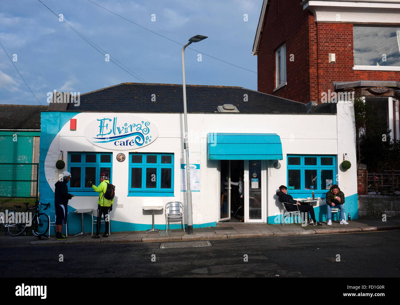 Elvira's Cafe at Admiral's Hard in Stonehouse, Plymouth, Devon, UK. Stock Photo