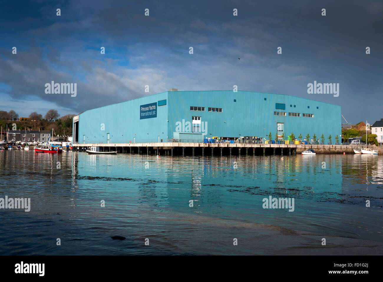 Princess Yachts factory at Stonehouse in Plymouth, Devon, UK. Stock Photo