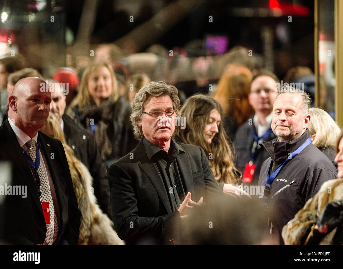 Berlin, Germany. 26th Jan, 2016. US actor Kurt Russell arrives for the German premiere of the film 'The Hateful 8' at the Zoo Palast cinema in Berlin, Germany, 26 January 2016. Photo: Paul Zinken/dpa/Alamy Live News Stock Photo