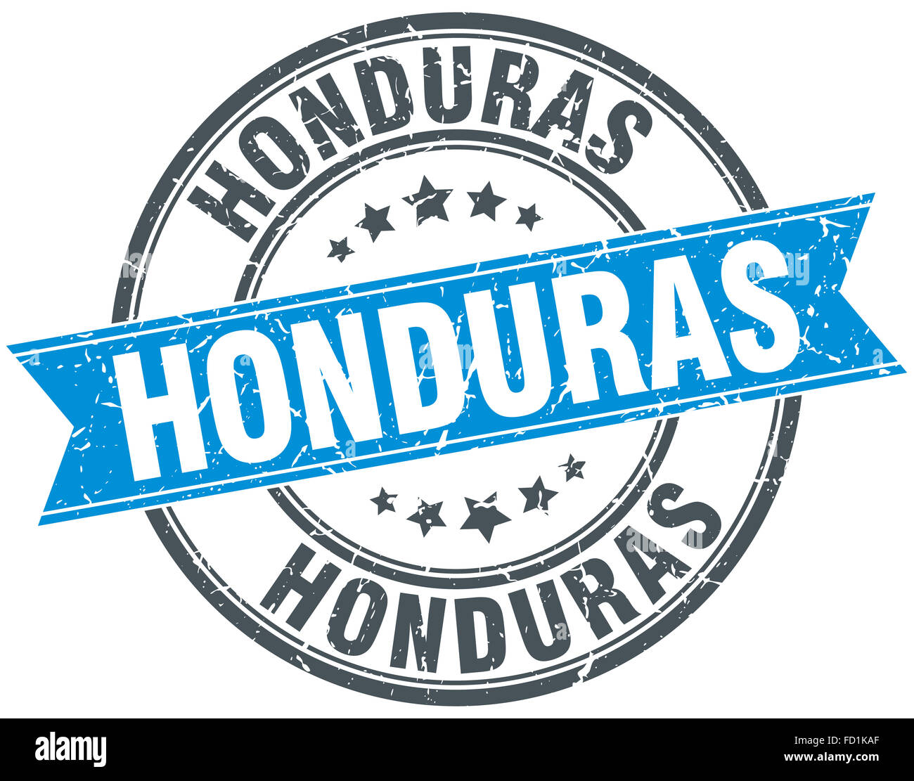 Honduras blue round grunge vintage ribbon stamp Stock Photo - Alamy