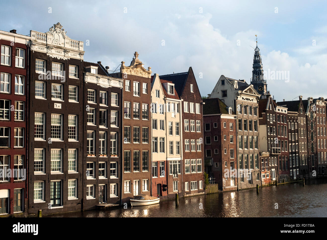 Dutch typical constructions of the foot of the canals of Amsterdam houses. Stock Photo