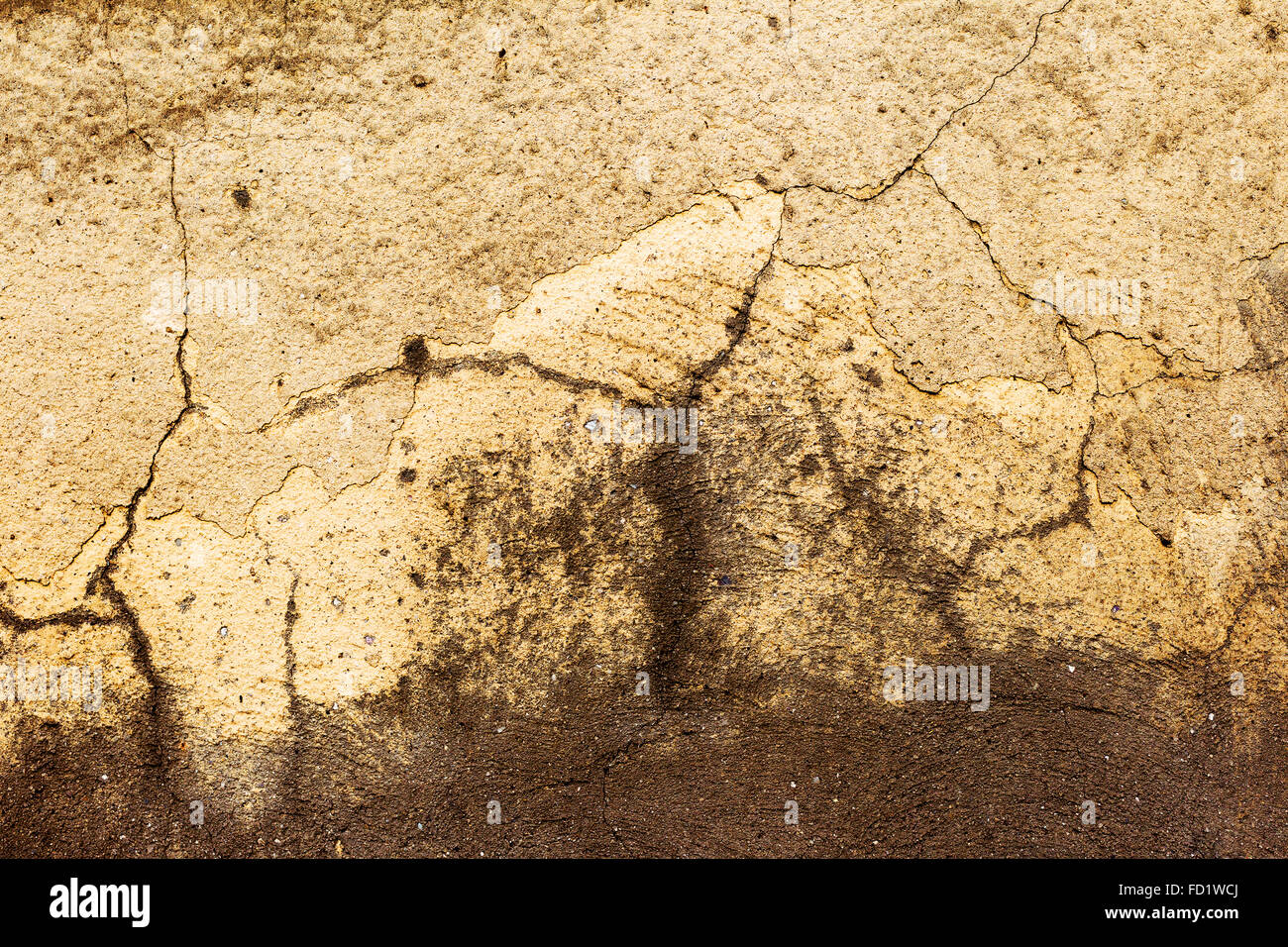 Creative Abstract brown background concrete, weathered with cracks and scratches. Landscape style. Grungy Concrete Surface. Grea Stock Photo