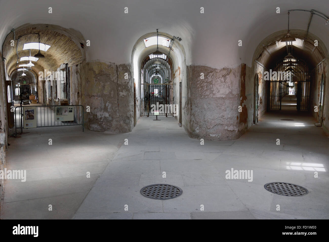 Eastern State Penitentiary Corridors Stock Photo