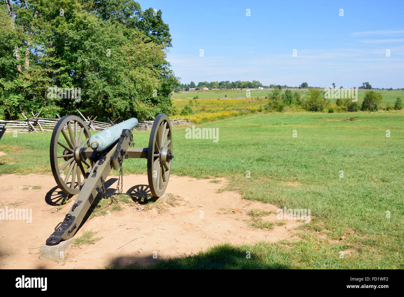 Confederate Cannon Aimed at Cemetery Hill Stock Photo