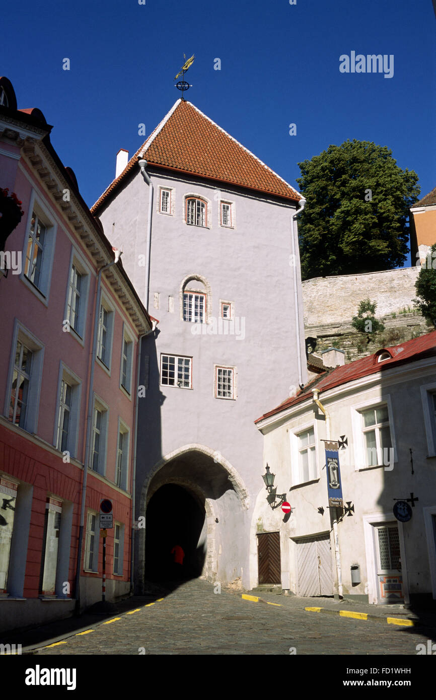 Estonia, Tallinn, old town, Pikk Jalg gate tower Stock Photo