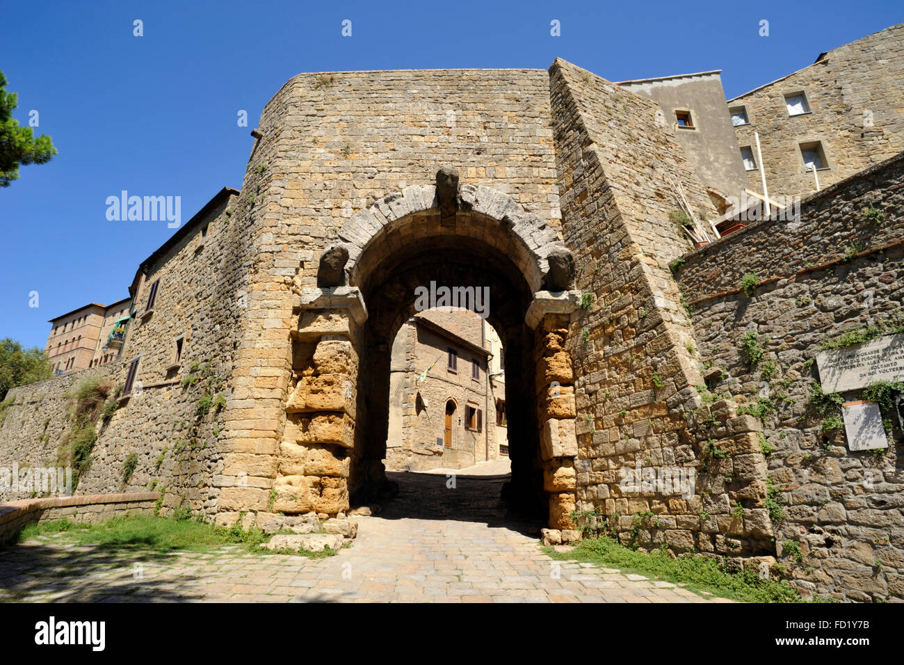 Porta all'arco, etruscan gate, Volterra, Tuscany, Italy Stock Photo