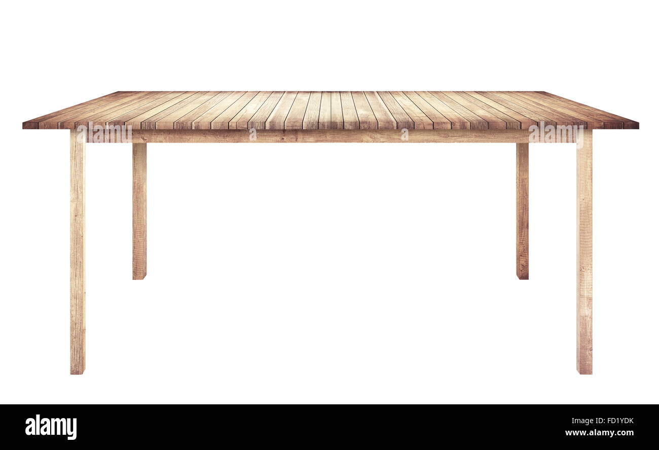 Brown wooden table is isolated white background Stock Photo - Alamy
