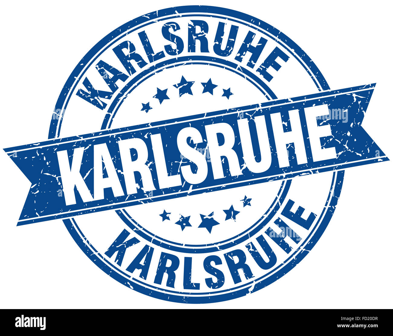 Karlsruhe blue round grunge vintage ribbon stamp Stock Photo - Alamy