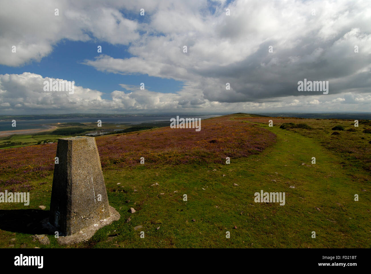 The view from Llanmadoc Hill on the Gower Peninsula, South Wales, the view is North. Stock Photo