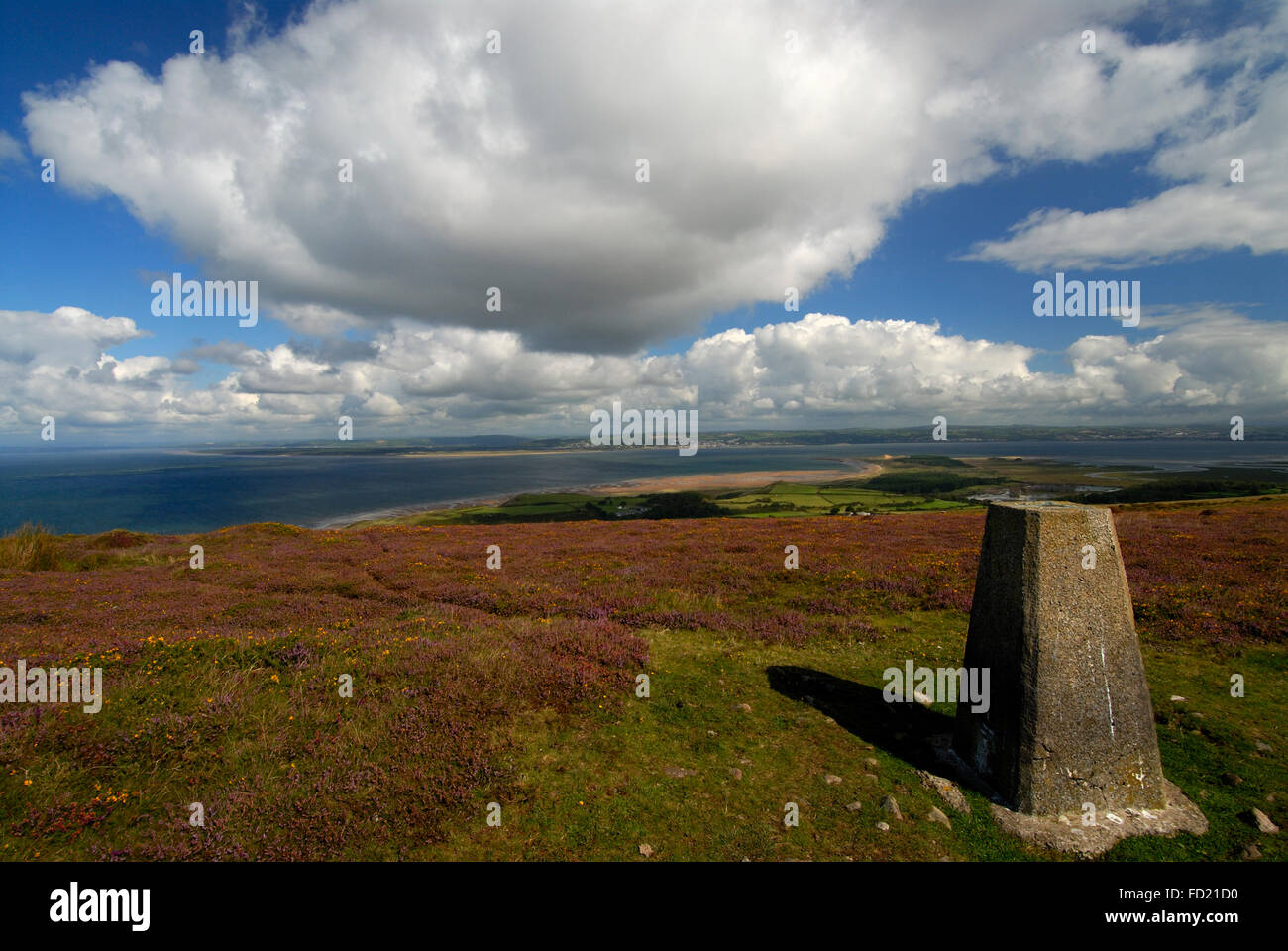The view from Llanmadoc Hill on the Gower Peninsula, South Wales, the view is North. Stock Photo