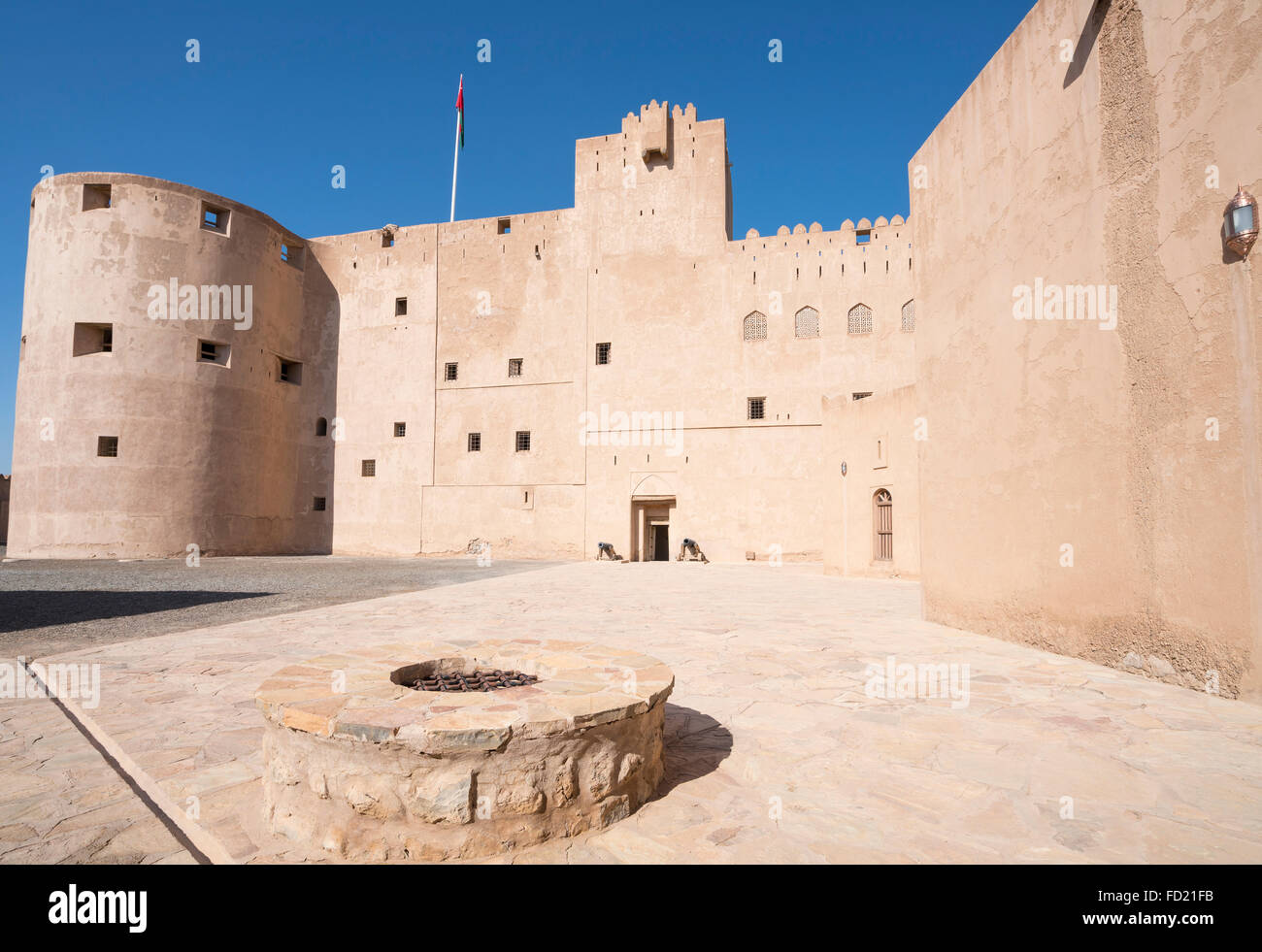 Exterior view of historic  Jabrin Fort in Oman Stock Photo