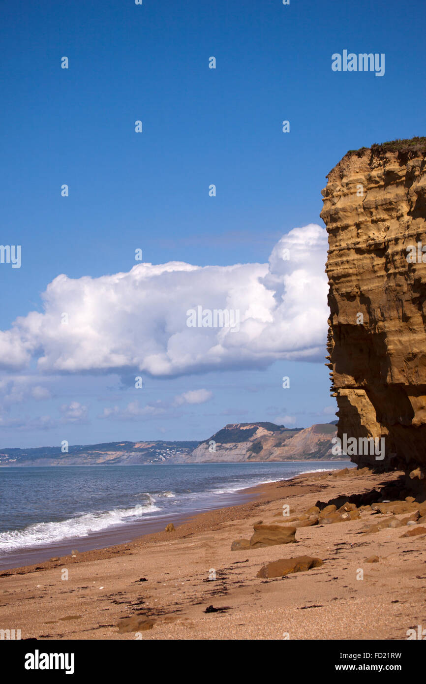 Burton Bradstock Beach and Cliffs Stock Photo