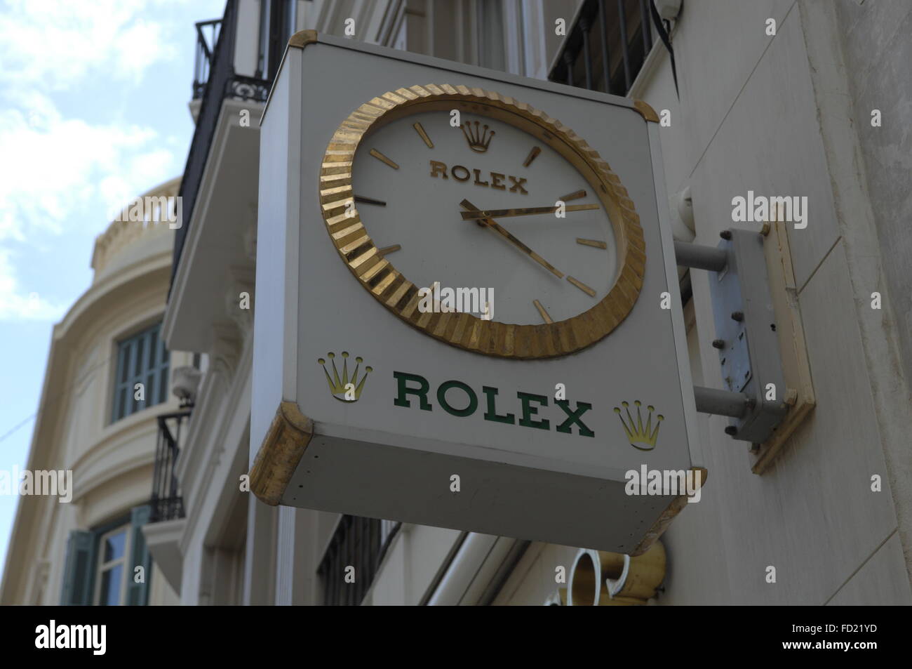 Big rolex clock outside jewelery shop on calle larios - malaga, spain Stock  Photo - Alamy
