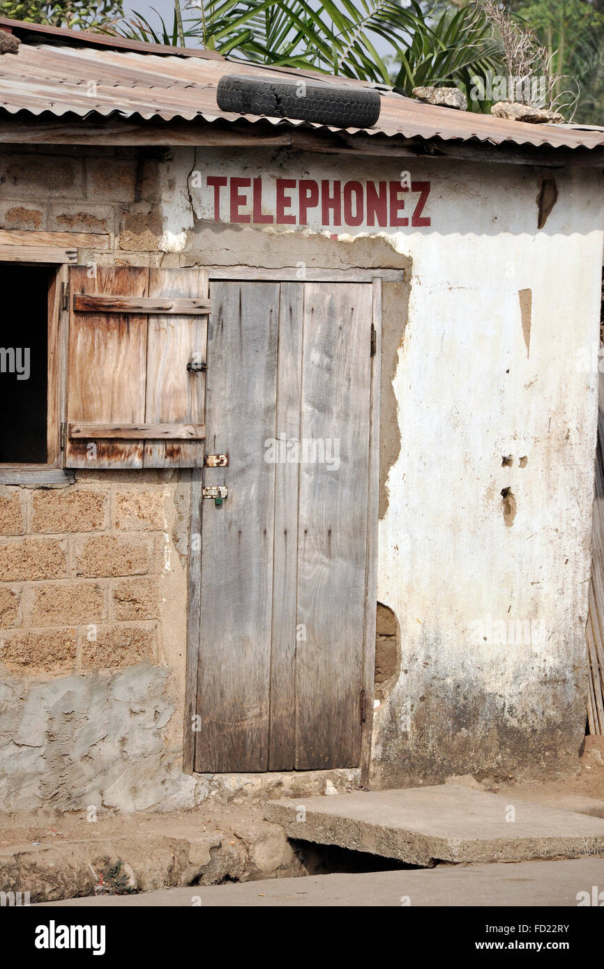 Togo, Nayamassilla village, local public phone Stock Photo