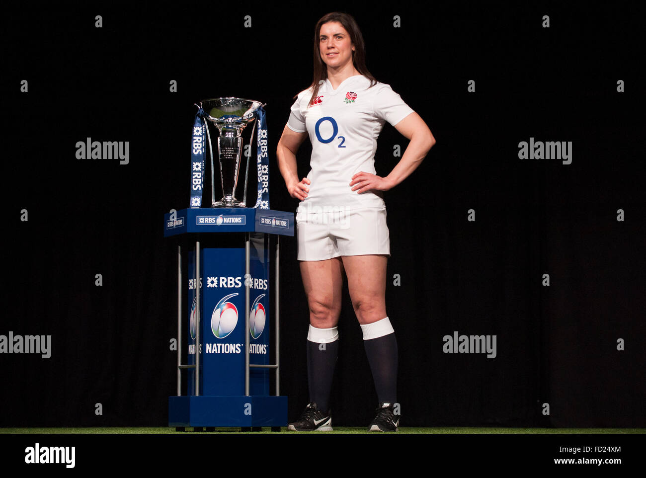 Hurlingham Club, London, UK. 27th January, 2016. England womens captain Sarah Hunter. The RBS 6 Nations rugby tournament is launched to the press in the west London club, with team captains presented to the assembled media. Credit:  sportsimages/Alamy Live News Stock Photo