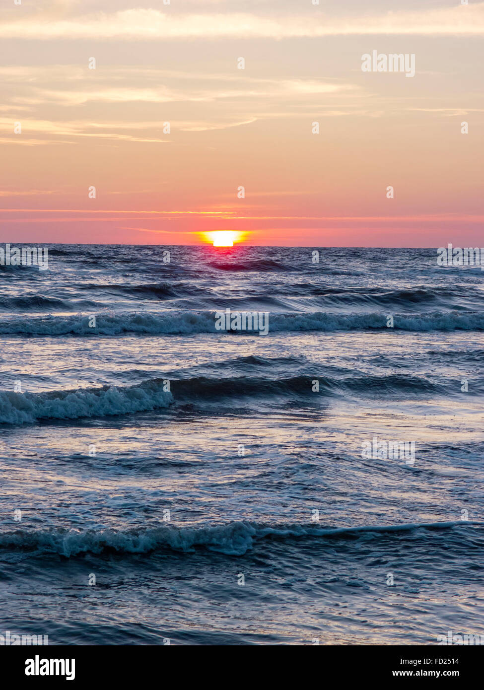 Beautiful Sunset At The Beach On The Baltic Sea Stock Photo - Alamy