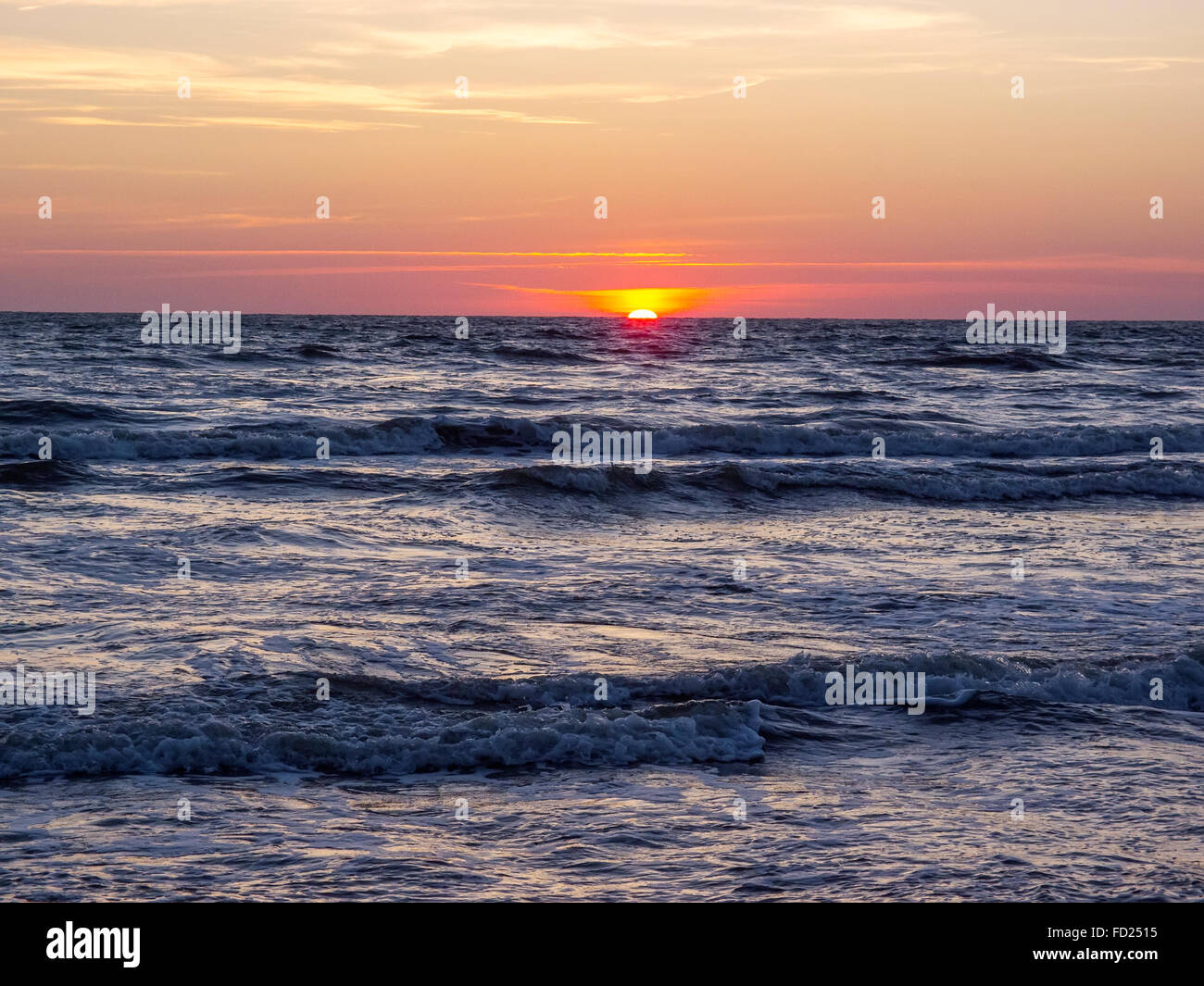 Beautiful Sunset At The Beach On The Baltic Sea Stock Photo - Alamy