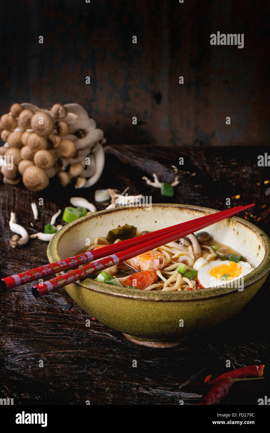 Asian soup ramen with shrimp Stock Photo Alamy
