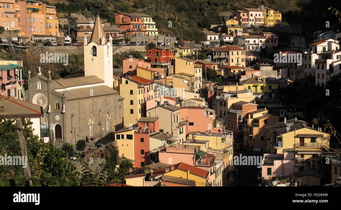 Italy Liguria 5 Terre Riomaggiore the Village Stock Photo