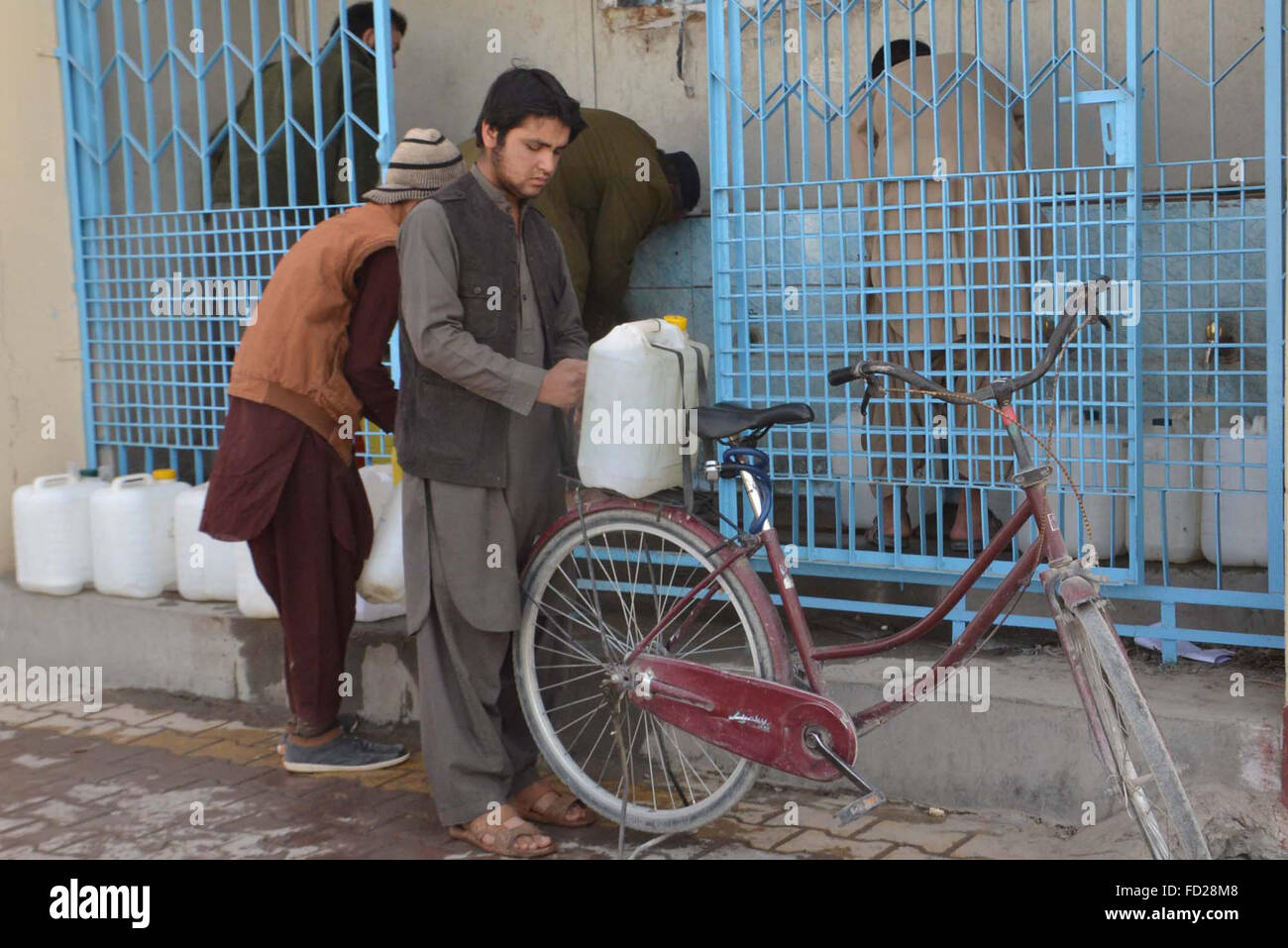 Residents of Quetta are filling their pots and canes with drinking