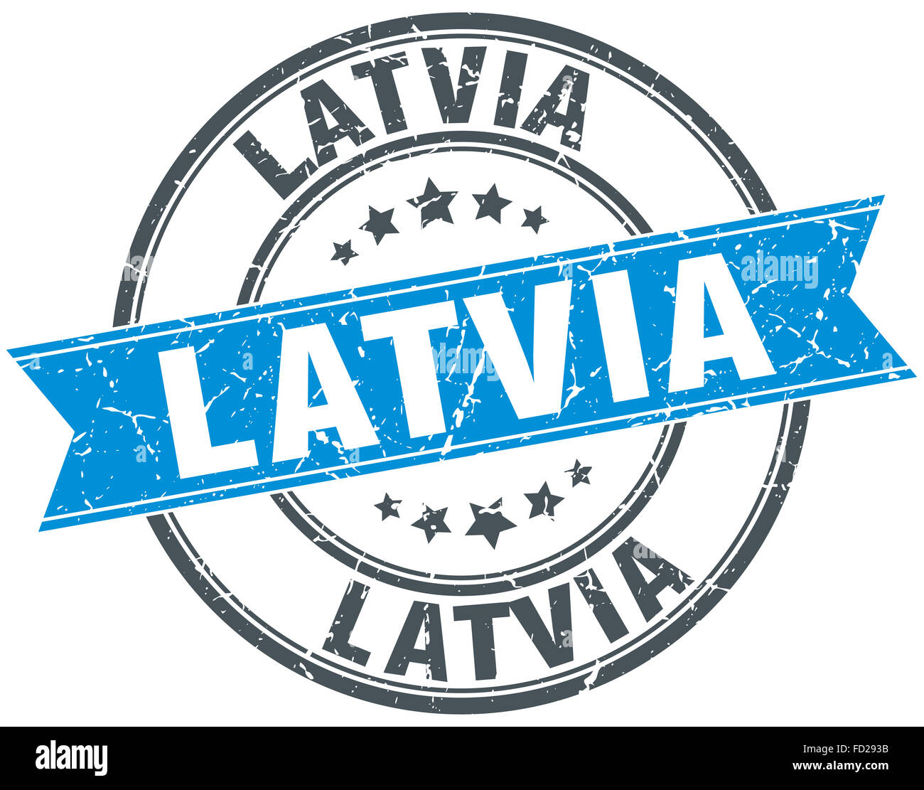 Latvia blue round grunge vintage ribbon stamp Stock Photo - Alamy